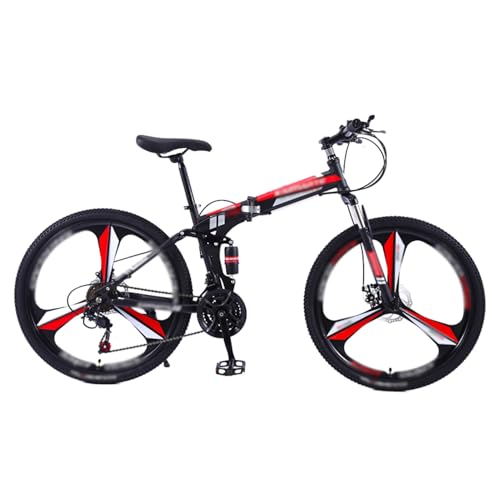Bicicleta de montaña Plegable de 24' y 26' con Doble suspensión y 21 velocidades, Cuadro de Acero de Alto Carbono, Ideal para Adultos, Hombres, Mujeres y Adolescentes.