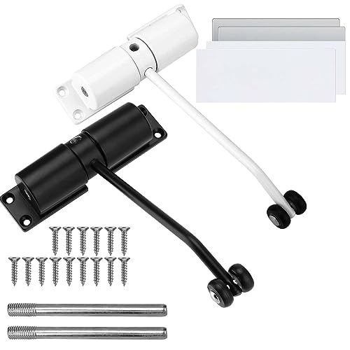 HEIHAK 2 Pack Automatic Spring Door Closer, Door Closers for Interior Door with Adjusting Lever and Screws, Adjustable Residential Door Slower Closer for Door Weights 20-40kg (Black, White) HEIHAK 2 Pack Automatic Spring Door Closer, Door Closers for Interior Door with Adjusting Lever and Screws, Adjustable Residential Door Slower Closer for Door Weights 20-40kg (Black, White)
