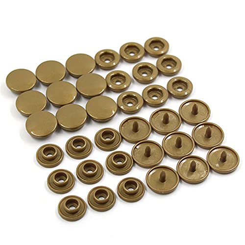 20 Sets T5 Resin Plastic Snaps Buttons Snap Fasteners Press Studs for Clothing DIY (13# Bronze)