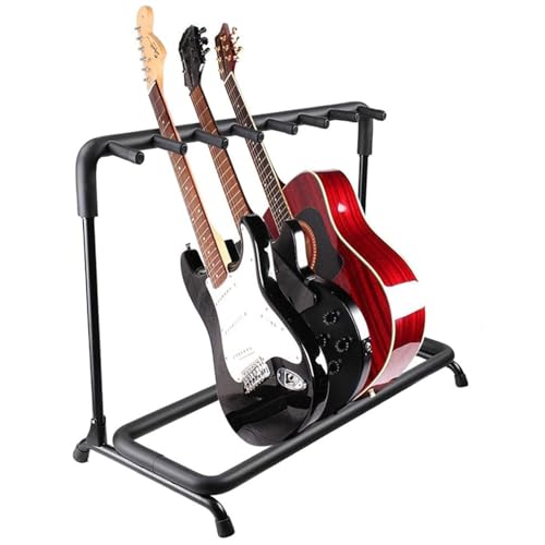 5 CORE Multi Guitar Rack 7 Holder Stand Universal Guitars Display Stand With Thick Padded Rubber...