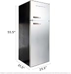 Frigidaire EFR753-PLATINUM EFR753, 2 Door Apartment Size Refrigerator with Freezer, Retro Chrome Handle, cu ft, Platinum Series, Stainless Steel, 7.5, Silver