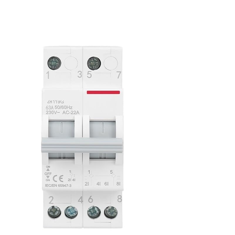 Interruptor de transferencia manual de doble potencia con riel DIN regulable de 40A a 125A 2