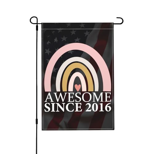Nogxinri Awesome Since 201612x18 Inch Burlap Garden Flag Double Sided Uv Fade Resistant Yard Outdoor Decor