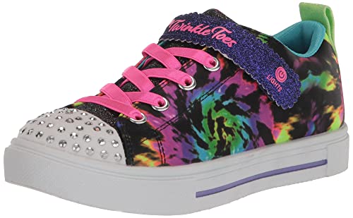 Skechers Kids Twinkle Toes Twinkle Sparks -Stormy Bright Sneaker, Black/Multi, 3 Little Kid