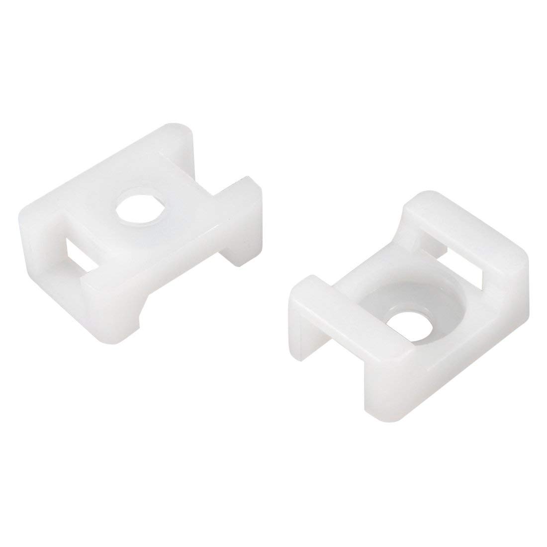 JAMPS Nylon Cable Tie Mounts, White Screw-In Wire Holders for Cable Management, 9mm Max Width, 100 Pack-image-41