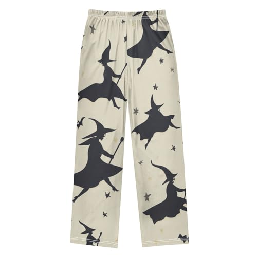 ZZXXB Halloween Witch Boys Long Pants Soft Trousers Elastic Waist Kids Lounge Bottoms with Pockets S-XL2