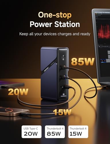 Image of MINISFORUM TB4-01 Docking Station with Thunderbolt 4, Enclosure with Intel JHL 8440 Thunderbolt 4 Controller, DP1.4 | HDMI2.1 |TB4 Video Output | 3xUSB-A |1xRJ45 Dock Station