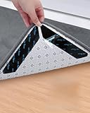 32 PCS Reusable Washable Grippers for Rugs, Highly adhesive and thin，Removable Rug Tape,Double Sided Non-Slip Rug Pads for Hardwood Floors and Carpet Corners,Keep Area Rugs Corners from Curling .