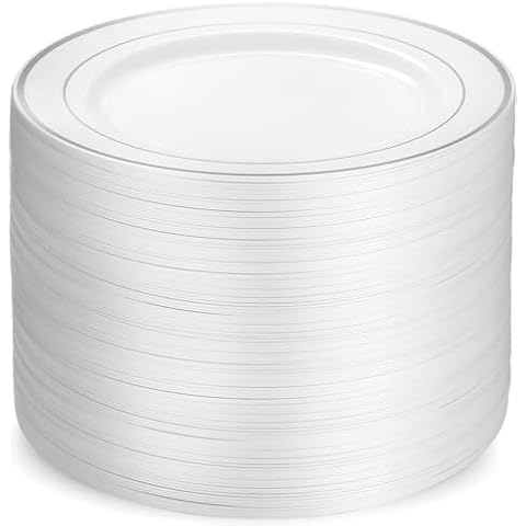Munfix 100 Piece Plastic Party Plates Cover