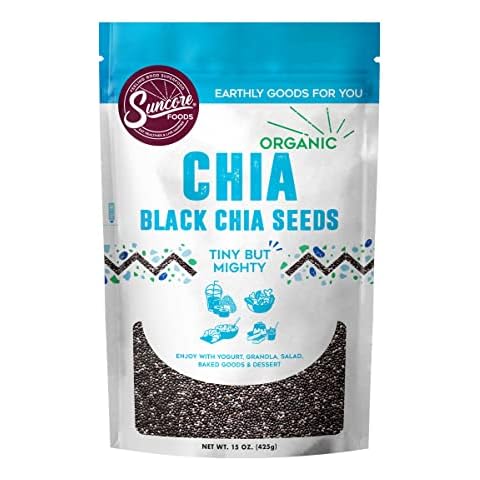 Suncore Foods Organic Black Chia Seeds, Gluten-Free, Non-GMO, 15oz (1 Pack) Cover