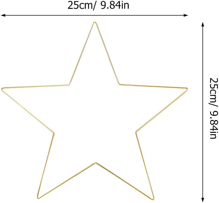 Amosfun Star Wreath Frame Dream Catcher Ring for Crafts DIY Christmas Hanging Decor Metal Wall Art Ornament Christmas Wedding Birthday Party Decoration 9.84 Inch image 4