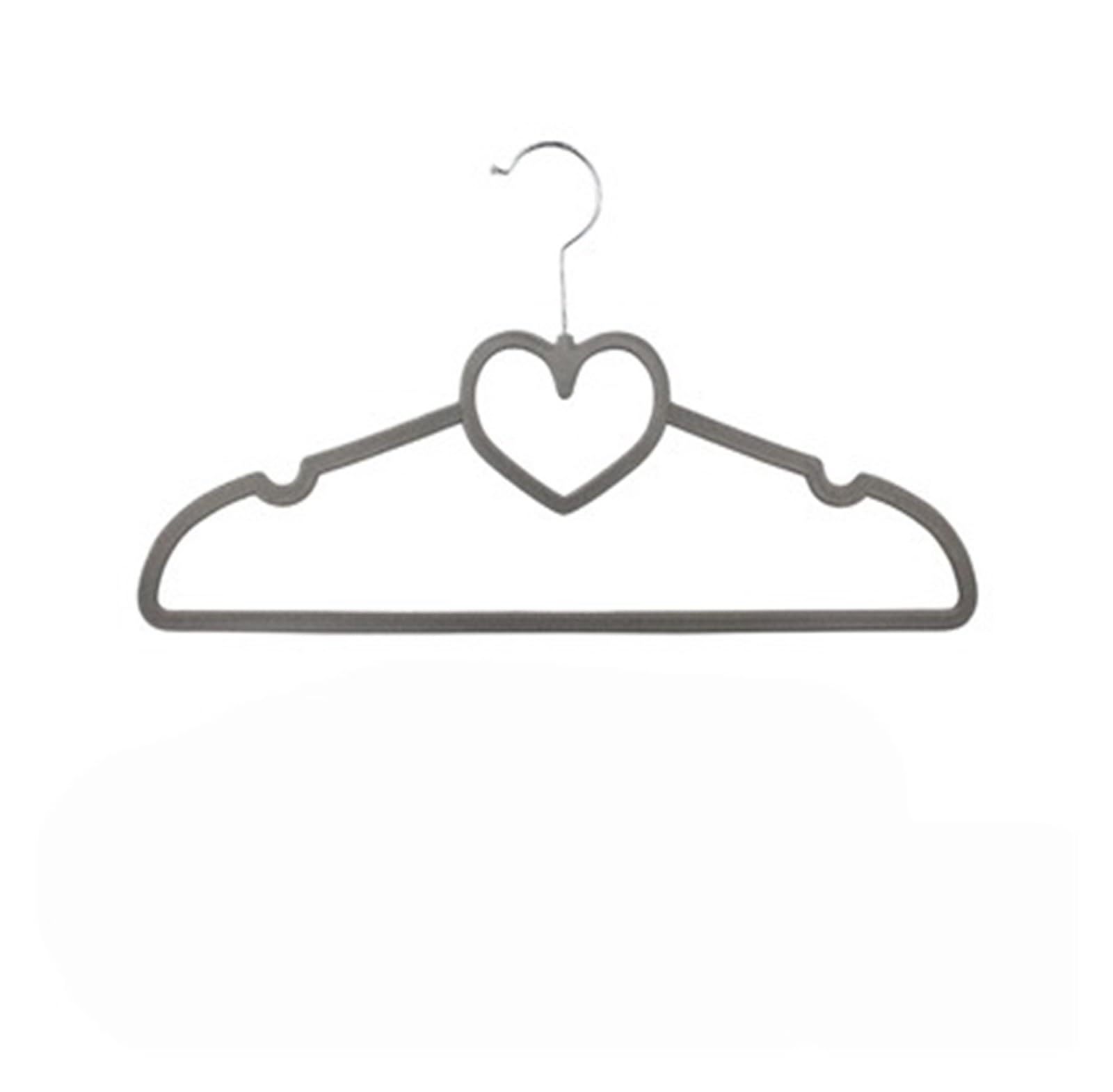 KFGISD, 10PCS 33cm 42cm Velvet Hangers for Adult Clothes Suit Shirt Coat Plastic Jackets Heart Closet Clothing ，Hangers(Adult 41cm 02a)