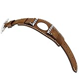 Kartice for Apple Watch Band Luxury Genuine Leather Watch Band Strap Bracelet Replacement Wrist Band With Adapter Clasp for iWahtch Apple Watch & Sport & Edition (W-Brown 42mm)