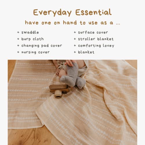 Image of Mini Wander Swaddles for Newborns Muslin Swaddle Blankets - Breathable Soft Gender Neutral Receiving Blanket Baby Essentials | 47 x 47 Cotton - (Terrain (Apricot)