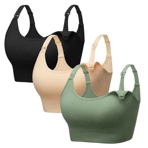 Image of Angelhood Non-Padded Minimizer Nursing Bras for Breastfeeding Support Maternity Sports T-Shirt Bras Wireless Sleep Bralettes