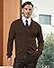 Kallspin Mens Pure Cotton Cardigan Sweater Button Down Shawl Collar Lightweight Knitwear Retro Casual Outfit (Brown 4XL)