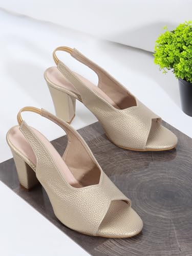 Image of TRASE Ankle Strap Pointed Toe Block Heel Pumps Sandals For Women| Fashionable Sandals, Office, Party and Formal Occasions | Light weight, Soft Footbed, Comfortable & Stylish - (47067)
