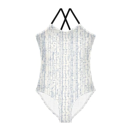 Monochrome Stripes Girl's Swimsuit 1 Piecing Toddler Bathing Suit Girl Swim Suit for Girls Beach