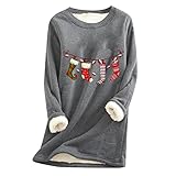 Geringelter Damen Frottee Schlafanzug Langarm Pyjama mit Eiskristall