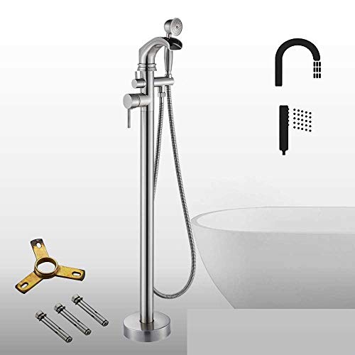 Robinet de baignoire autoportante cascade sur pied avec douchette