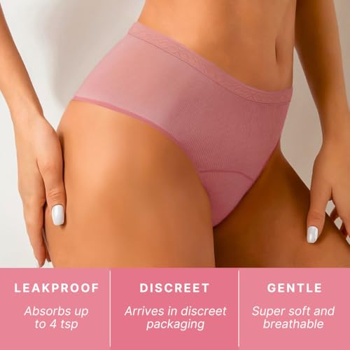 Washable & Reusable Incontinence Underwear for Women Over 60 - Leakproof, Discreet, Absorbent, Machine-Washable Panties (Hipster, XXL, Pack of 5)2