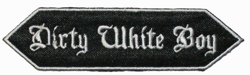 Dirty White Boy Name Tag Patch Ghetto Uniform Badge Embroidered Iron On Applique