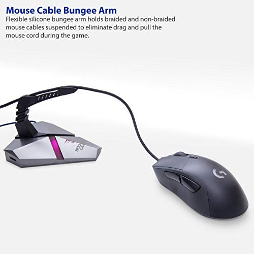 Loki Gaming Mouse Bungee Stand - Rgb Led Lights - 4 Port Usb 3.0 Hub With Active Power - Micro Sd Card Reader Slot - Pc; Mac; Linux #TOP1
