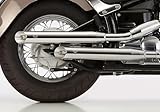 FALCON Cromo Line 2 Schalldämpfer rechts inkl. 1 Krümmer (Zylinder hinten) kompatibel mit YAMAHA XVS650 Drag Star Classic VM02/3 649 ccm Bj. 1998-2002
