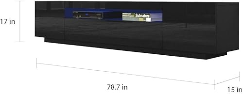 Miniatura 5 de Miami 200 Soporte de TV para televisores de hasta 90 pulgadas, moderno centro de entretenimiento de alto brillo de 79 pulgadas, consola multimedia