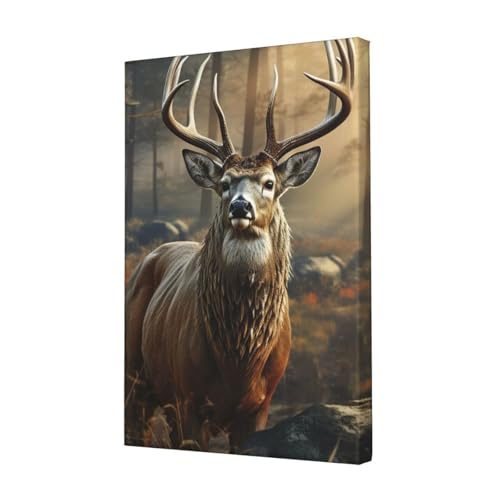 Toile de cerf deco nature pour creer une ambiance chaleureuse dans votre chambre ou salon
