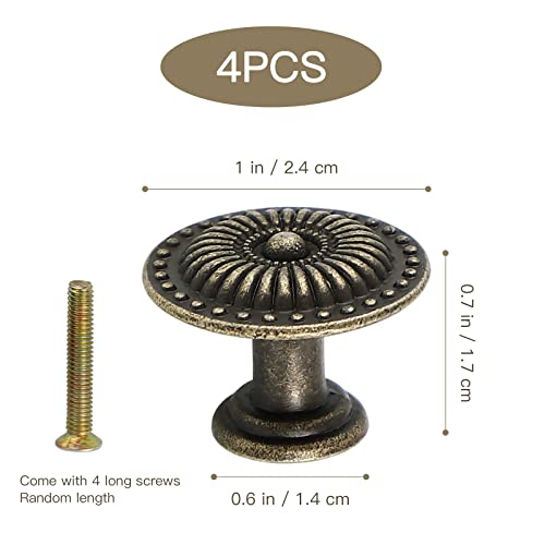Bestomz 4pcs Vintage Drawer Cabinet Pull Handle Knob (Bronze), As Shown - Image 3