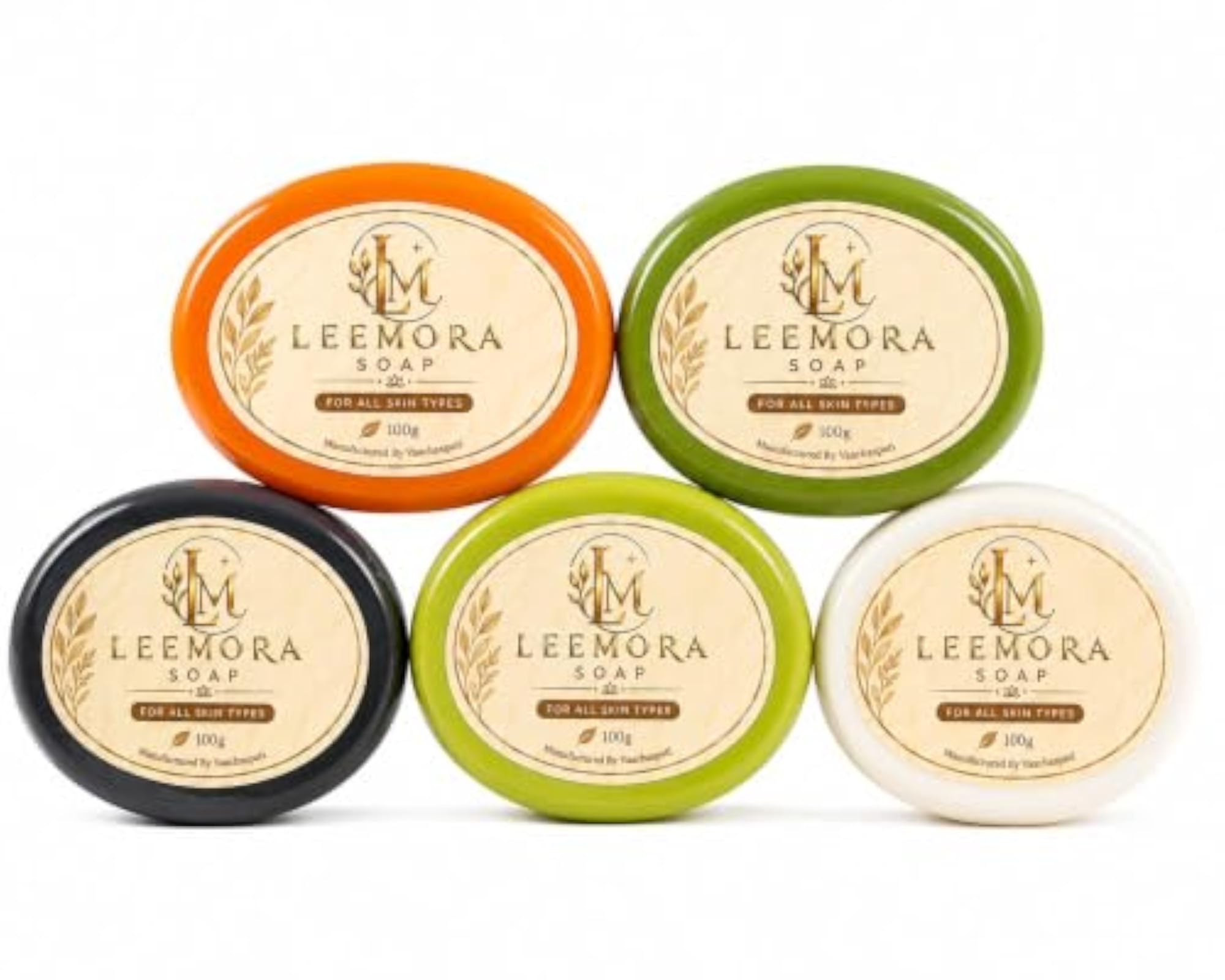 Natural Herbal Skin Glow Soap Assorted Handmade Bathing Bars Pack of 5