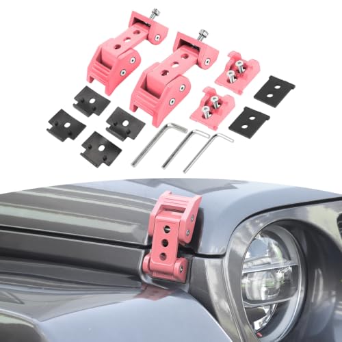 RT-TCZ Aluminum Hood Latches Catches Pink for Jeep Wrangler/Gladiator 2007+