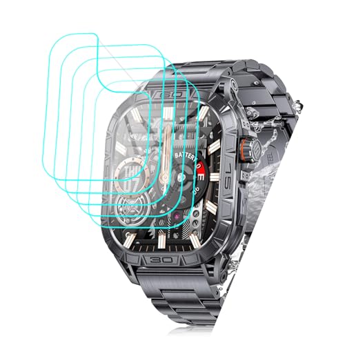 Futanwei Lot de 5 films protecteurs d'écran pour montre intelligente militaire LIGE EF4 Film PET [compatible avec coque] [anti-rayures] [sans bulles] Conçu pour la montre intelligente LIGE EF4