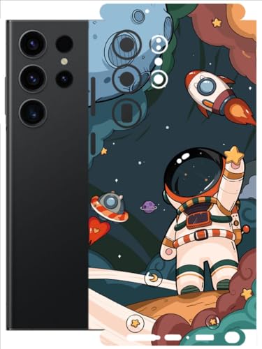 Image of AtOdds - Full Body Back Screen Guard Protector Film - Lamination Wrap Skin Sticker Compatible with Samsung Galaxy S23 Ultra (5G) | Scratchproof Matte Finish (Space)
