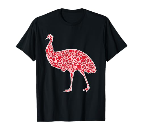 Emu Hearts - Regalo para niña con avestruz, diseño de corazones Camiseta
