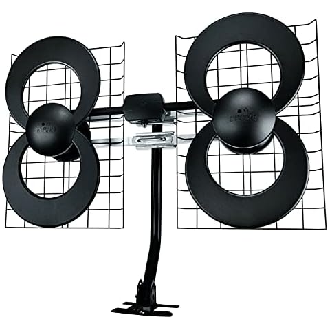 Antennas Direct ClearStream 4 UHF Indoor Outdoor TV Antenna, Multi-Directional, 70+ Mile Range, 4K 8K UHD, NEXTGEN TV – w/20-inch Mast, Reflectors Cover