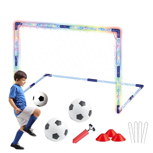 Porterías De Fútbol Infantil para Jardín | Juego de Portería Infantil,Portería Portátil De Montaje Rápido con Accesorios Deportivos para Niños En Exteriores, Interiores, Campo Y Playa