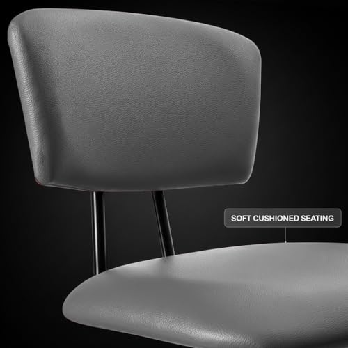 Image of DIYA Seating Vibe Square Rolling Stool (1 Year Warranty) with Comfortable Backrest Height Adjustable & Revolving Swivel Stool Chair for Study Office and Regular Work - Grey (44 inchx47 inchx85 inch)
