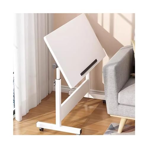 QUSYZD Escritorio móvil de pie, Mesa de Noche Plegable y móvil, Escritorio de Aprendizaje para computadora elevable y descendible, Mesa Auxiliar de sofá inclinable Simple y,