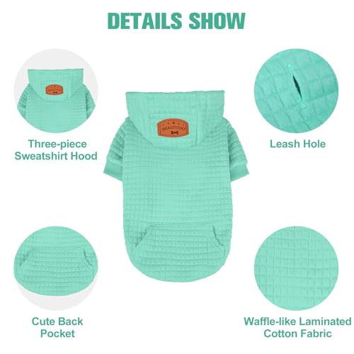 Image of BEAUTYZOO Dog Hoodies Sweater for Medium Dogs, Waffle‑Like Laminated Coat