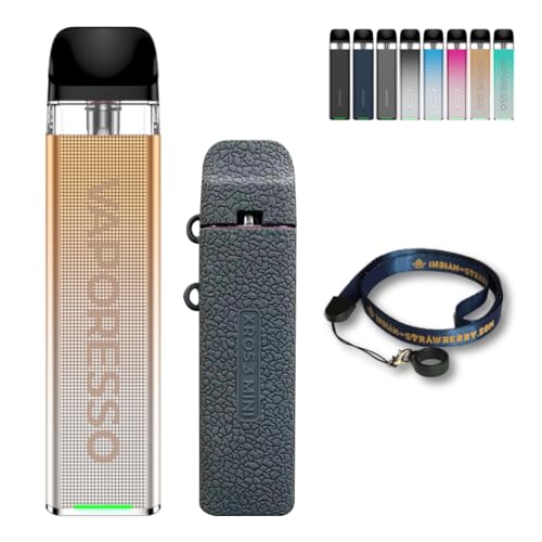 【クロス3ミニ セット】Vaporesso XROS 3 MINI Pod Kit + XROS MINI対応シリコンケース&ネックストラップ (Phantom Gold)