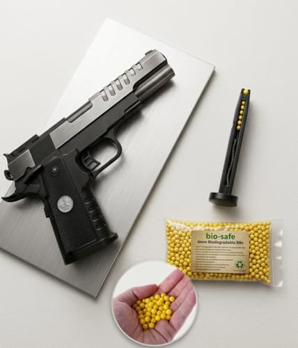 Image of Atharav Plastic Bullets for Kids Pistol, Metal Slide, Semi-Automatic, BB Gun with Pellets, Tactical Training, Plastic Bullets for Kids