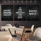 Dittelle Motivational Phrases Wall Art Poster Inspirational Quotes Canvas Painting Words Letter Print Pictures Living Room Office Decor 50x75cm-3Pieces Frameless