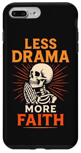 Less Drama More Faith �_�[�N �N���X�`���� �S�V�b�N �X�P���g�� �F�� �X�}�z�P�[�X iPhone 7 Plus/8 Plus �p