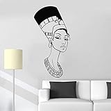 Einfach und praktisch guijiumai Porträt Schöne Nofretete Ägyptische Königin Wandkunst Aufkleber Wandbild Mädchen Zimmer Abnehmbare Ägypten Wandtattoo Schlafzimmer Schmücken Rosa 42x77 cm