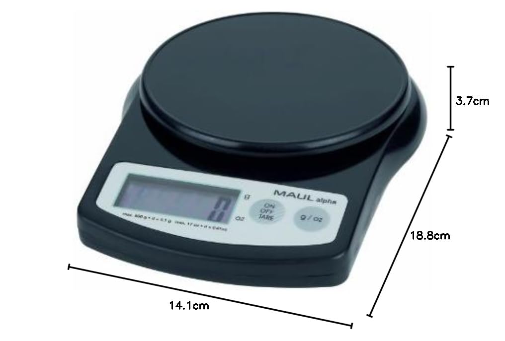MAUL Balance de précision MAULalpha 1640590 noir Alimentations par piles capacité 500g