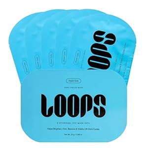 LOOPS Hyper Smooth Eye Hydrogel Eye Mask – 5 Pc Brighten, Hydrate, Nourish and Help Reduce Dark Circles for Refreshed Eyes – Reduces Signs of Puffiness and Fortify Your Eyes