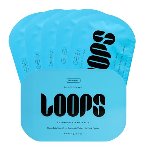 LOOPS Hyper Smooth Eye Hydrogel Eye Mask – 5 Pc Brighten, Hydrate, Nourish and Help Reduce Dark Circles for Refreshed Eyes – Reduces Signs of Puffiness and Fortify Your Eyes