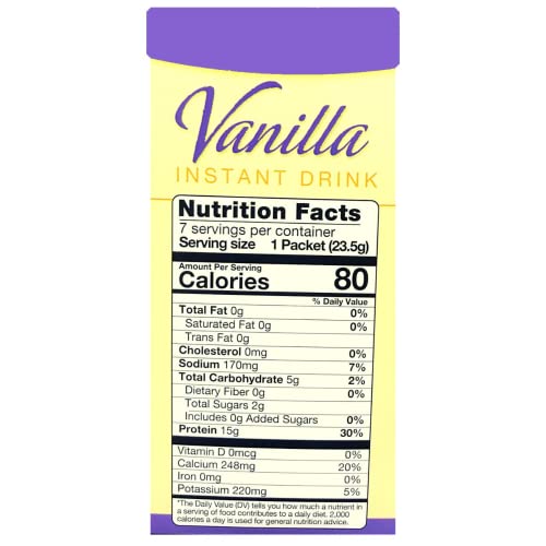 Healthywise - High Protein Instant Drink Mix Vanilla 2 Pack, 15G Protein, Low Calorie, Low Carb, Low Fat, Gluten Free, Aspartame Free, Keto Diet Friendly, Ideal Protein Compatible, 7 Count Box, (2 Pack) #TOP1